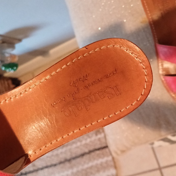 H il Sandalo rasberry pink leather slip on sandals slides 39 Italy - Picture 4 of 8